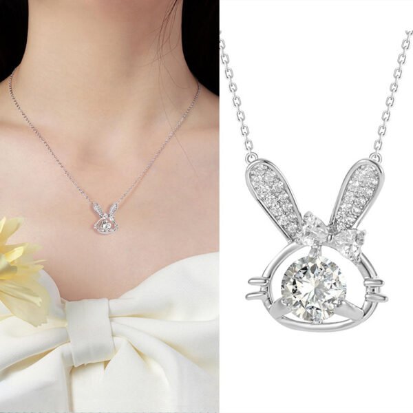 Rabbit Necklace S925 Sterling Silver Female Student Korean Style - Image 2
