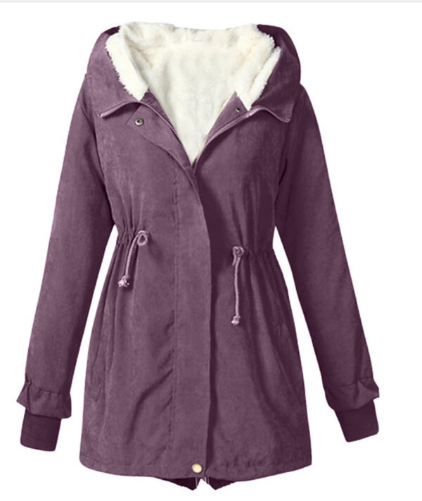 Autumn And Winter Solid Color Casual Waist Trench - Image 7
