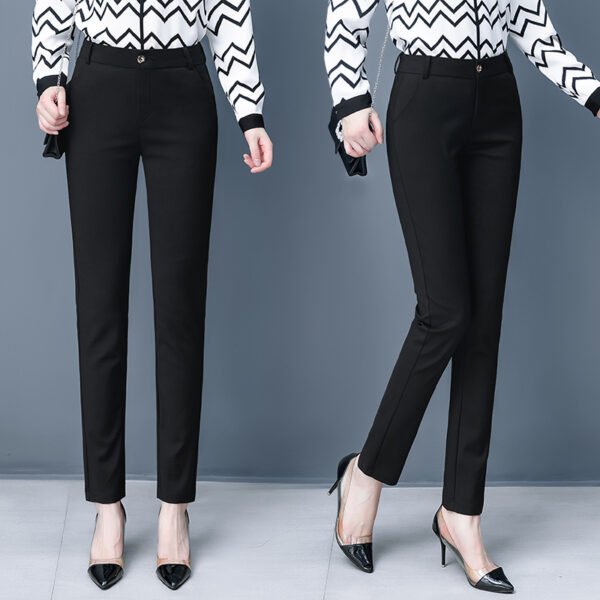 Blue Suit Pants Spring Women's High Waist Career Figure Flattering Drape Skinny Pants - Image 7