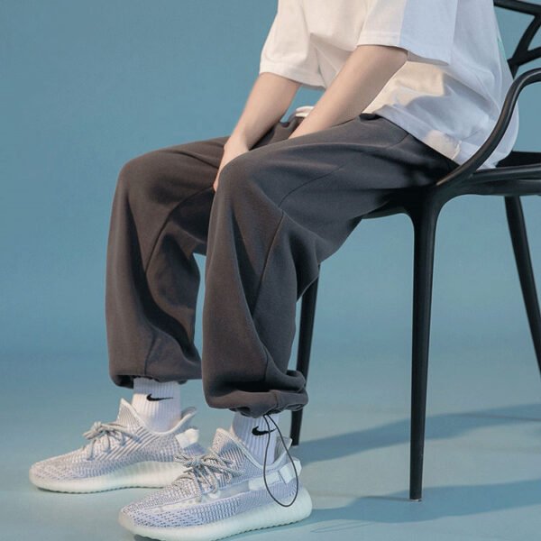 Straight Wide Leg Men's Knitted Track Sweatpants - Image 8