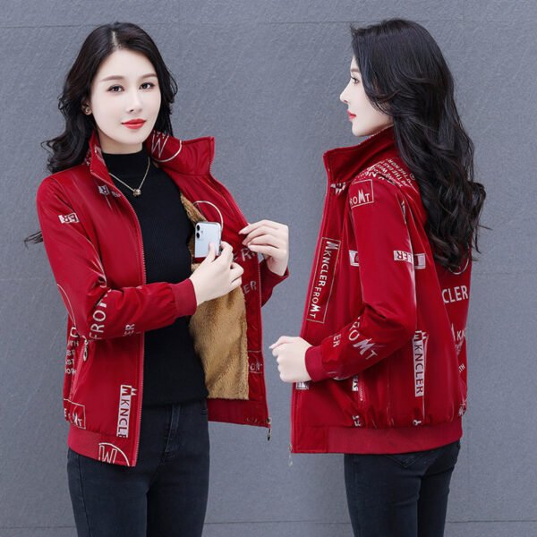 Disposable Glossy Surface Shell Jacket Fleece-lined Thickened Slim Fit - Image 4