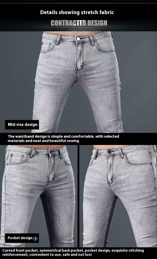Stretch Slim Fit Elastic Ankle-length Pants Skinny Pants Spring And Summer Jeans - Image 2