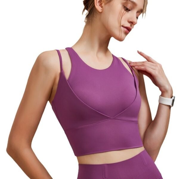 Sports Underwear Women's Fake Two Pieces Double-shoulder Strap Shockproof Push-up - Image 2