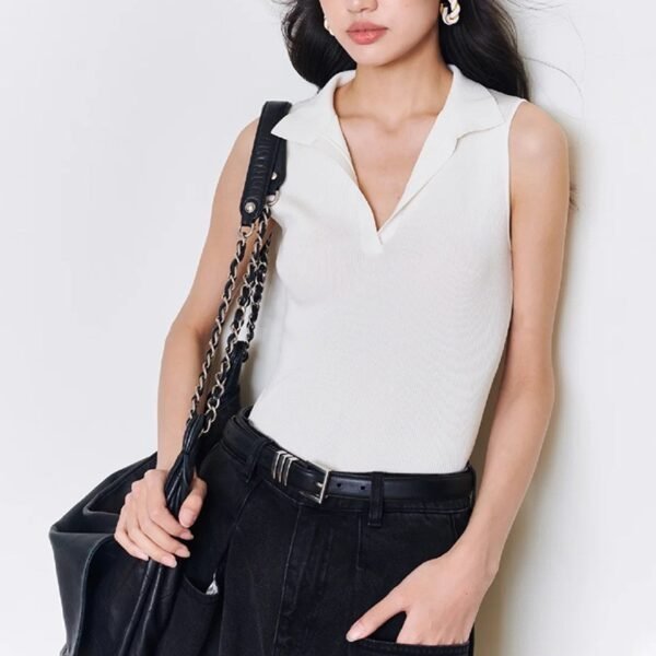 Ice Silk Sleeveless Knitted Vest Top For Women - Image 6