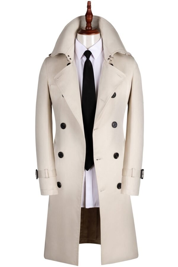 Long Double Breasted Spring And Autumn Slim British Business Coat - Image 3