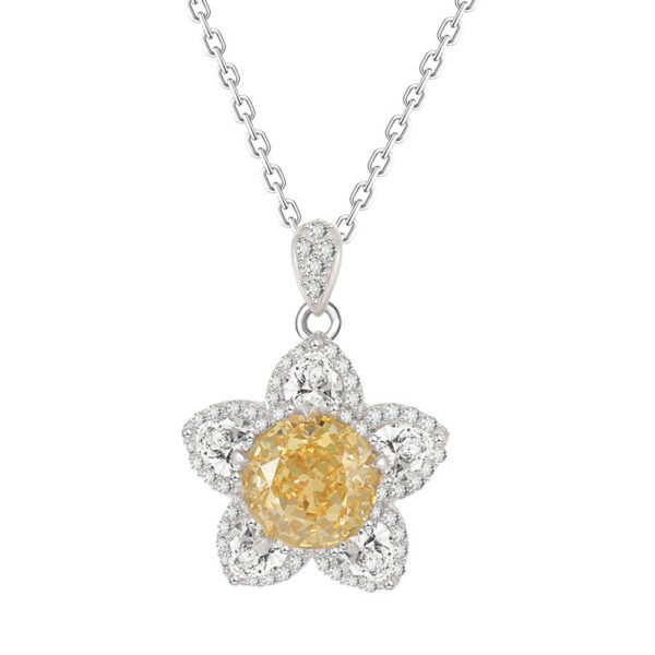 Ice Flower Cut Necklace Light Luxury All-matching Graceful Yellow Diamond Five-pointed Star - Image 5