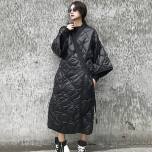 Lace-Up Quilted Coat