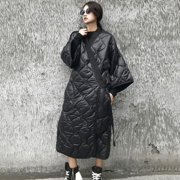 Lace-Up Quilted Coat