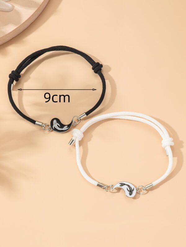 Men's And Women's Fashion Acrylic Love Magnetic Snap Bracelet - Image 5