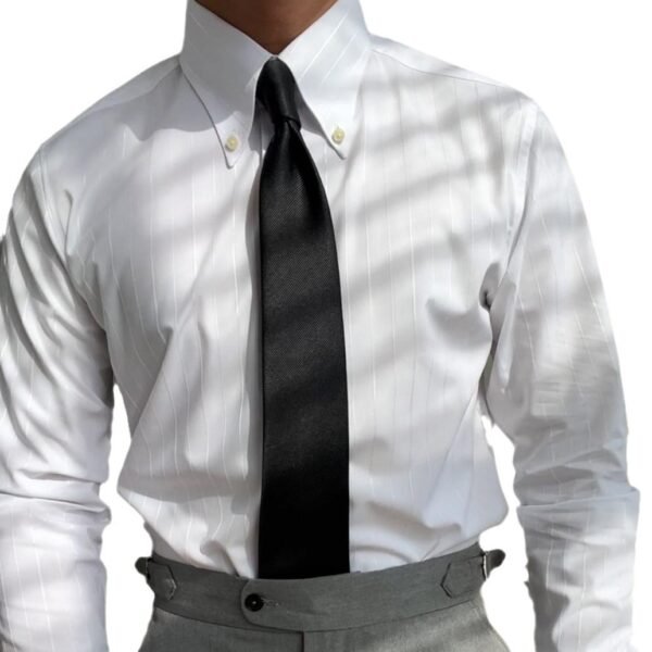 Spring Striped Four Seasons Shirt Elastic Fashion Men - Image 4