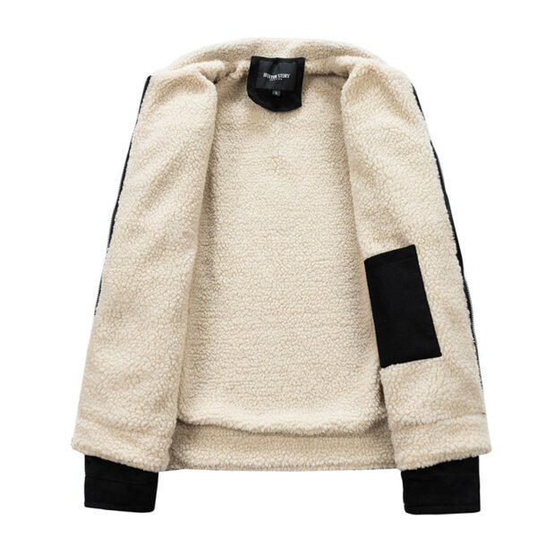 Suede Fabric Jacket Men's Zipper Cardigan Casual Berber Fleece Coat - Image 6