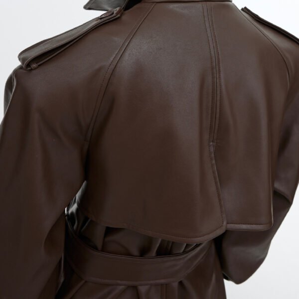 PU Leather Coat Jacket Three-dimensional Splicing - Image 5