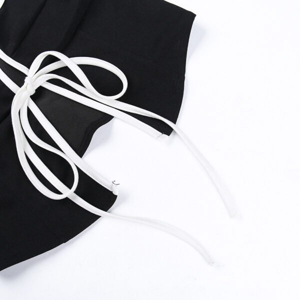 Pure Black Elegant Shoulder Strap Vest Design Beautiful Back - Image 8