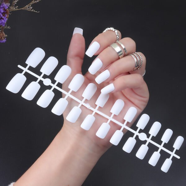 Solid Color Long Square Head Frosted Nail Stickers - Image 7