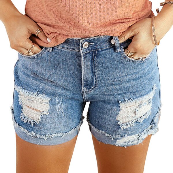 Women's Summer New Washed And Frayed Casual All-matching Shorts - Image 8