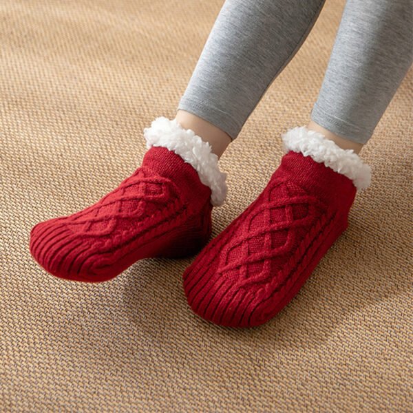 Winter Knitted Plush Floor Socks Home Warm Non-slip Carpet Socks Women - Image 4