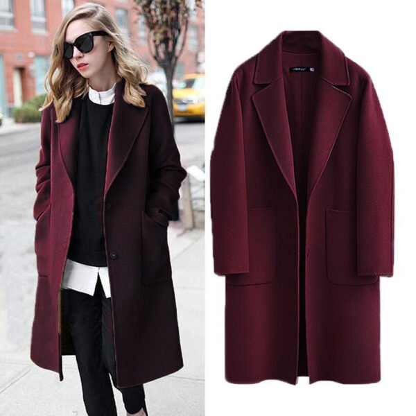 Autumn And Winter Reversible Woolen Coat - Image 3