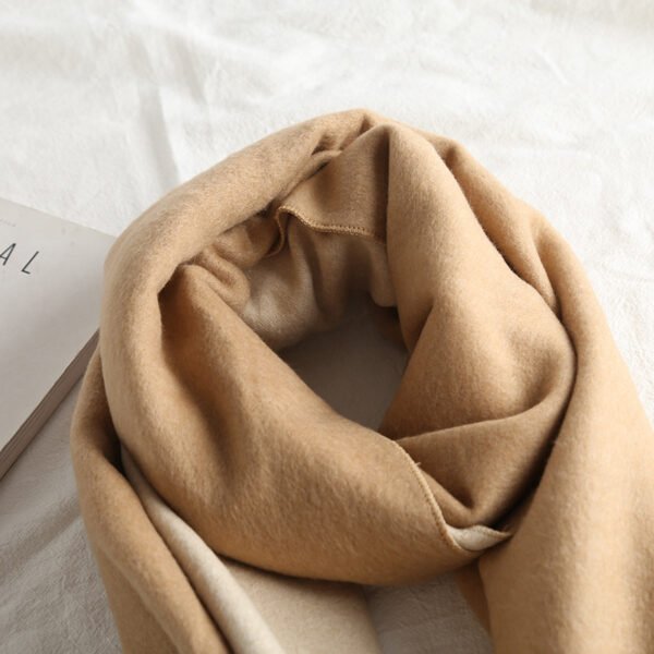 Cashmere-like Solid Color Scarf Double-sided Two-tone - Image 4