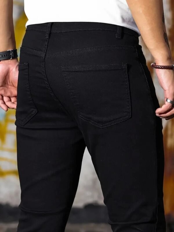 Man Pants Retro Washing Zipper Sretch Jeans Casual Slim Fit - Image 7