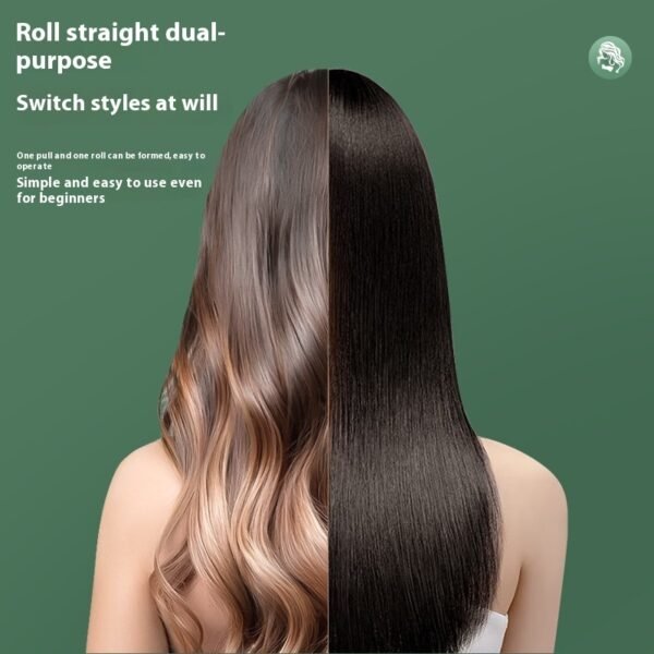 Hair Curler And Straightener Dual-use Hair Straightener Straight White Wind Plastic Curly Hair - Image 3