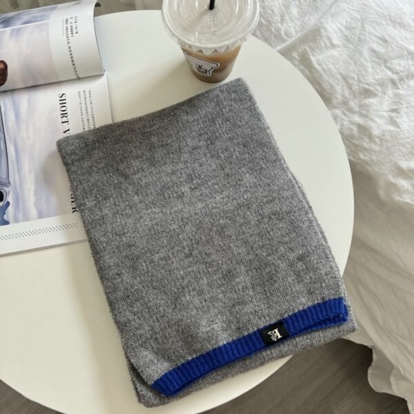 Korean Style All-matching Youthful-looking Keep Warm Pure Color Wool Knitted Scarf - Image 9