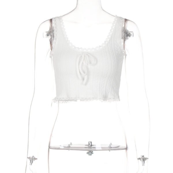 Women's Summer Lace Stitching Vest Top - Image 6
