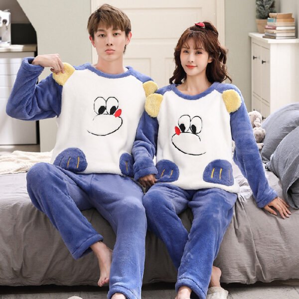 Female Spring, Autumn, Winter Coral Plush Couple Nightwear - Image 6