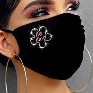 Riding Mask Cotton Dustproof Black Fashion Flashing Diamonds With Rhinestones