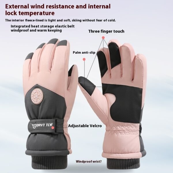 Skiing Gloves Winter Touch Screen Motorcycle Fleece-lined Warm - Image 3