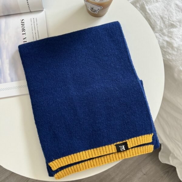 Korean Style All-matching Youthful-looking Keep Warm Pure Color Wool Knitted Scarf - Image 5
