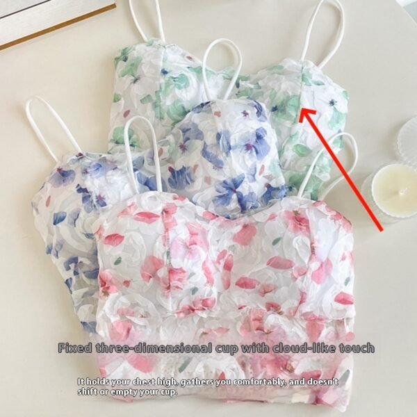 Floral Strap Lace Tube Top Breathable Push Up - Image 9