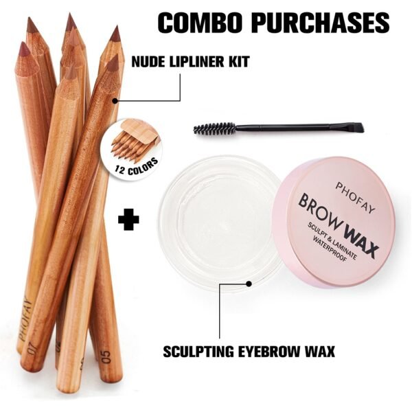 PHOFAY Sculpting Eyebrow Wax And Nude Lipliner Kit