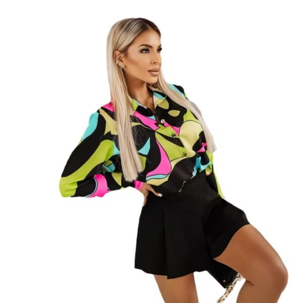 European And American Spring And Autumn Top Printed Shirt - Image 5