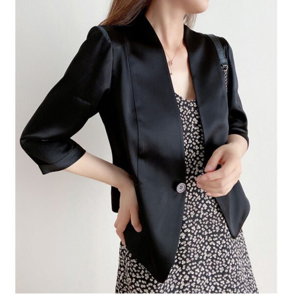 Spring New Elegant V-neck 34 Sleeves Coat For Women - Image 3