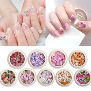 Nail Art Wood Pulp Slice Flower Mixed Nail Sticker DIY Accessories