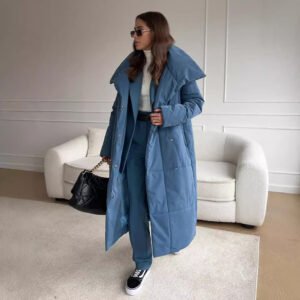Loose Leisure Warm Long Stand-up Collar Cotton Jacket