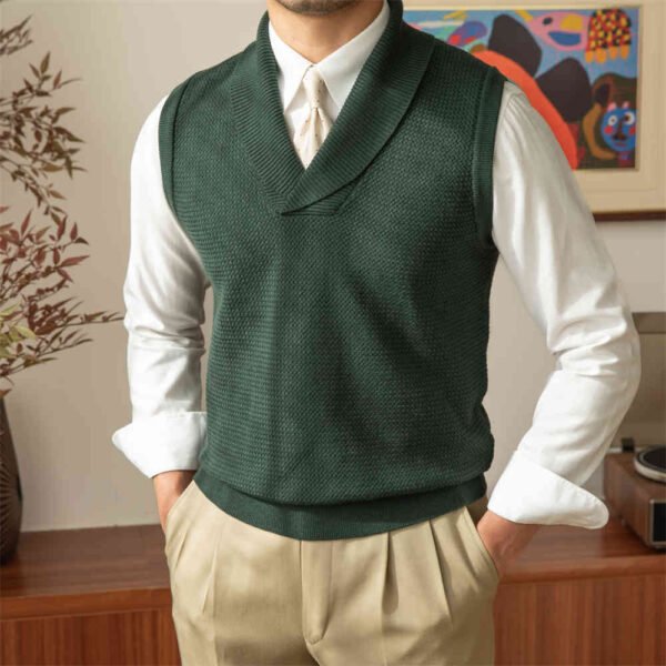 Casual Retro Warm Sweater Vest - Image 5