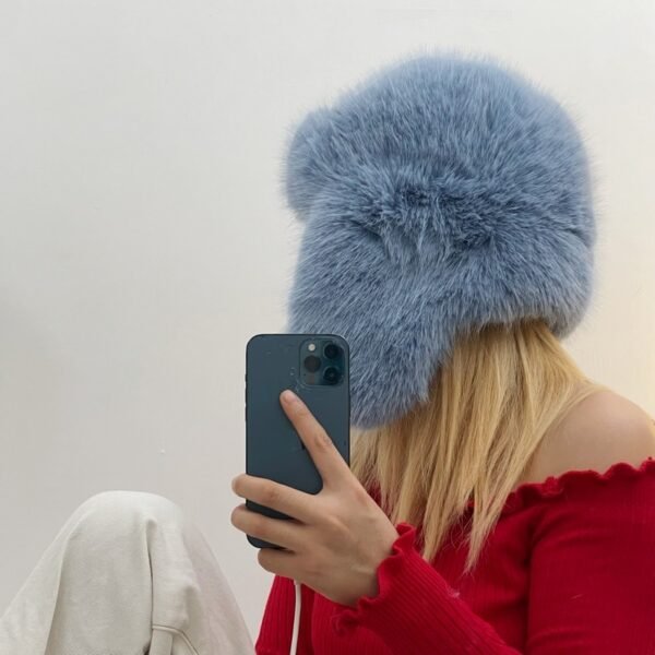 Blue Mink Velvet Ushanka Female Northeast Plush Bonnet - Image 3