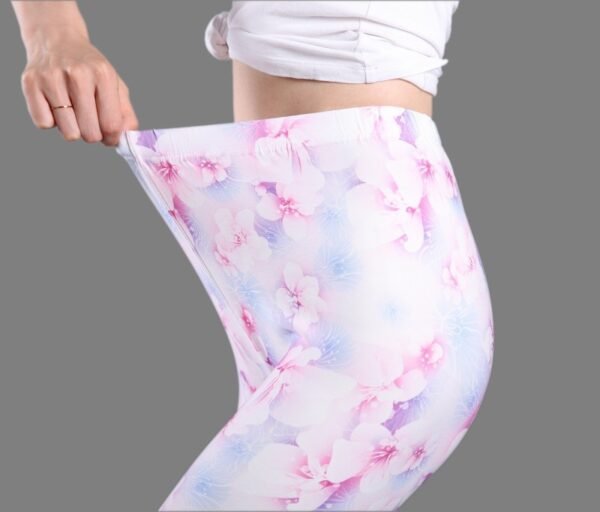 Spring And Summer Milk Silk Printed Leggings For Women - Image 5