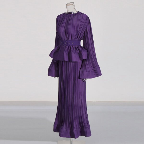 Fashion Two-piece Suit Patchwork Ruffled Top Suit - Image 4