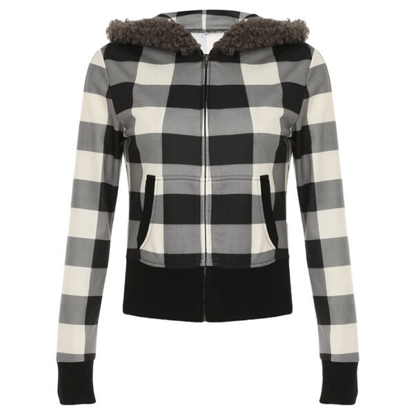 Fall New Hooded Fur Collar Waist Zipper Coat For Women - Image 5