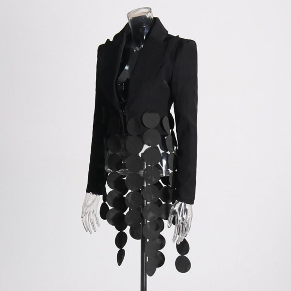 Deep V-neck Long Sleeve Short Suit Coat - Image 3