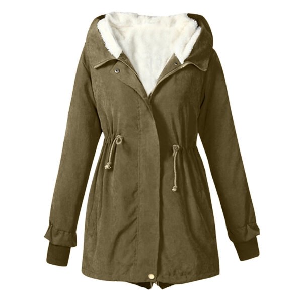 Autumn And Winter Solid Color Casual Waist Trench - Image 4