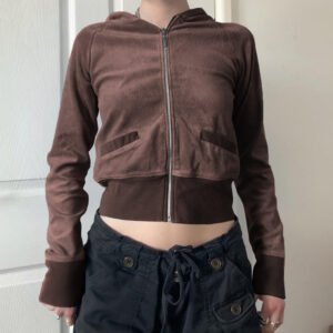 European And American New Suede Hooded Zipper Jacket