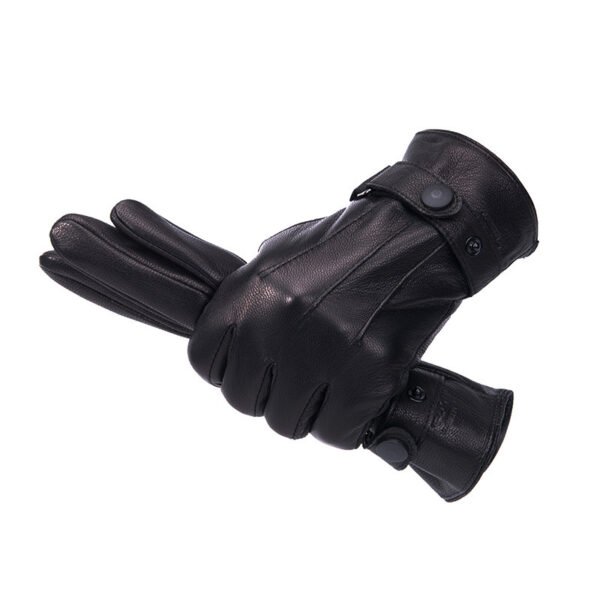 Fleece-lined Thick Windproof Faux Deerskin Grain Sheepskin Driving And Biking Motorcycle - Image 5
