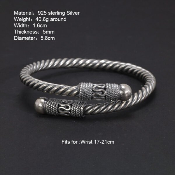 Sterling Silver Handmade Hemp Rope Bracelet Men's And Women's Opening - Image 4