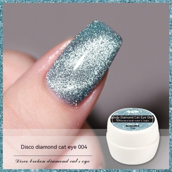 Reflective Diamond In The Debris Glue Cat Eye Gel Polish Nail Art - Image 6