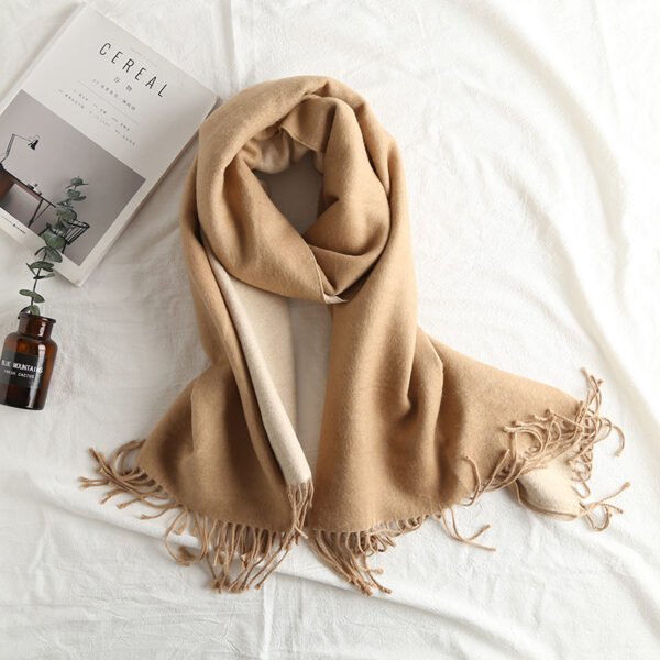 Cashmere-like Solid Color Scarf Double-sided Two-tone - Image 9