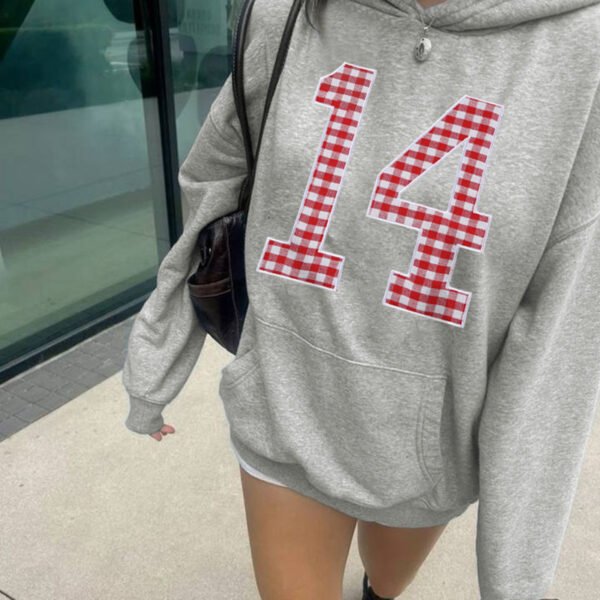 European And American Embroidery Digital Hooded Sweater - Image 3
