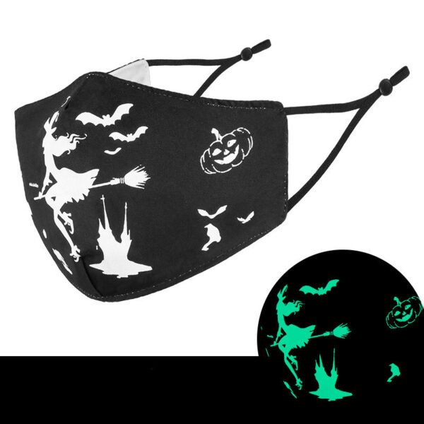 Halloween Tricky Party Three Layer Washable Cloth Mask 3D Luminous Printing - Image 3